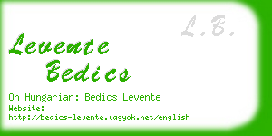levente bedics business card